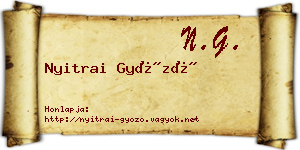 Nyitrai Győző névjegykártya
